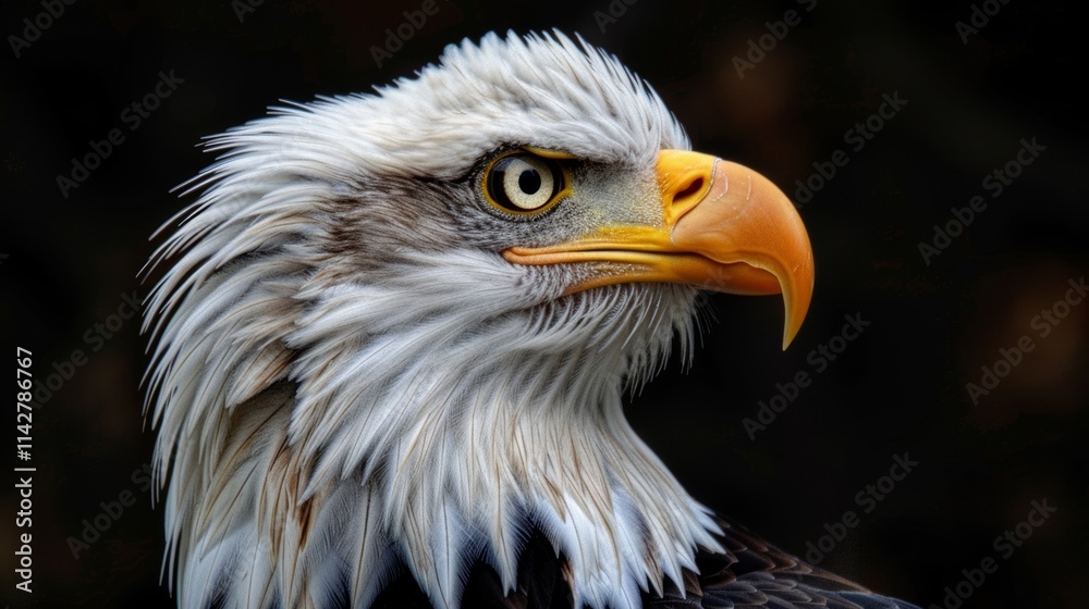 Majestic bald eagle soaring through the clear blue sky over scenic mountain landscape Majestic bald eagle soaring through the clear blue sky over scenic mountain landscape