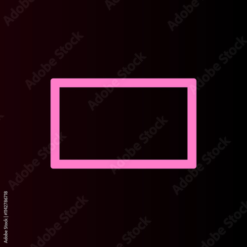Neon rectangular frame with shining effects on dark background. Vector illustration. Rectangle light vector.