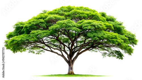 Rain tree isolated on white background.Tropical tree