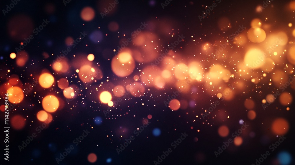 Obraz premium a blurry abstract image of glowing orange dots against a dark background.