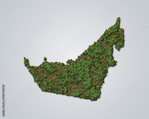 United Arab Emirates 3d green map, UAE 3d green map. UAE vector map. photo