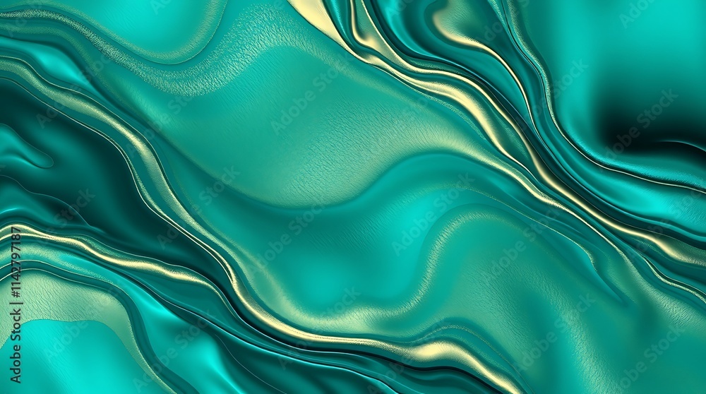 Obraz premium Abstract Teal Liquid Marble Swirls: A mesmerizing visual of swirling, liquid marble in vibrant teal hues. The abstract pattern evokes a sense of movement, flow and fluidity.