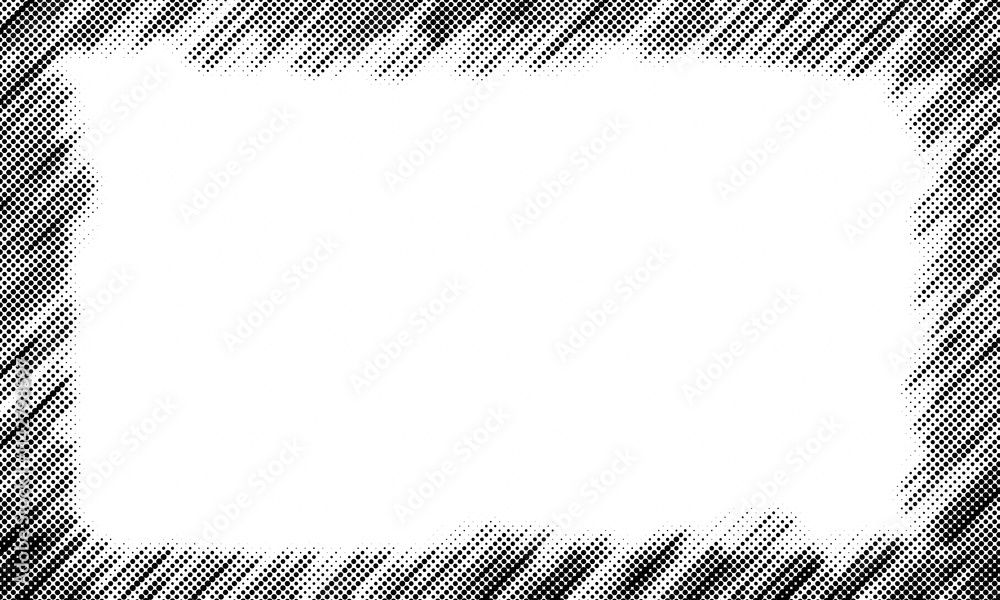 Grunge texture frame. Halftone dotted border frame Grunge texture frame. Halftone dotted border frame