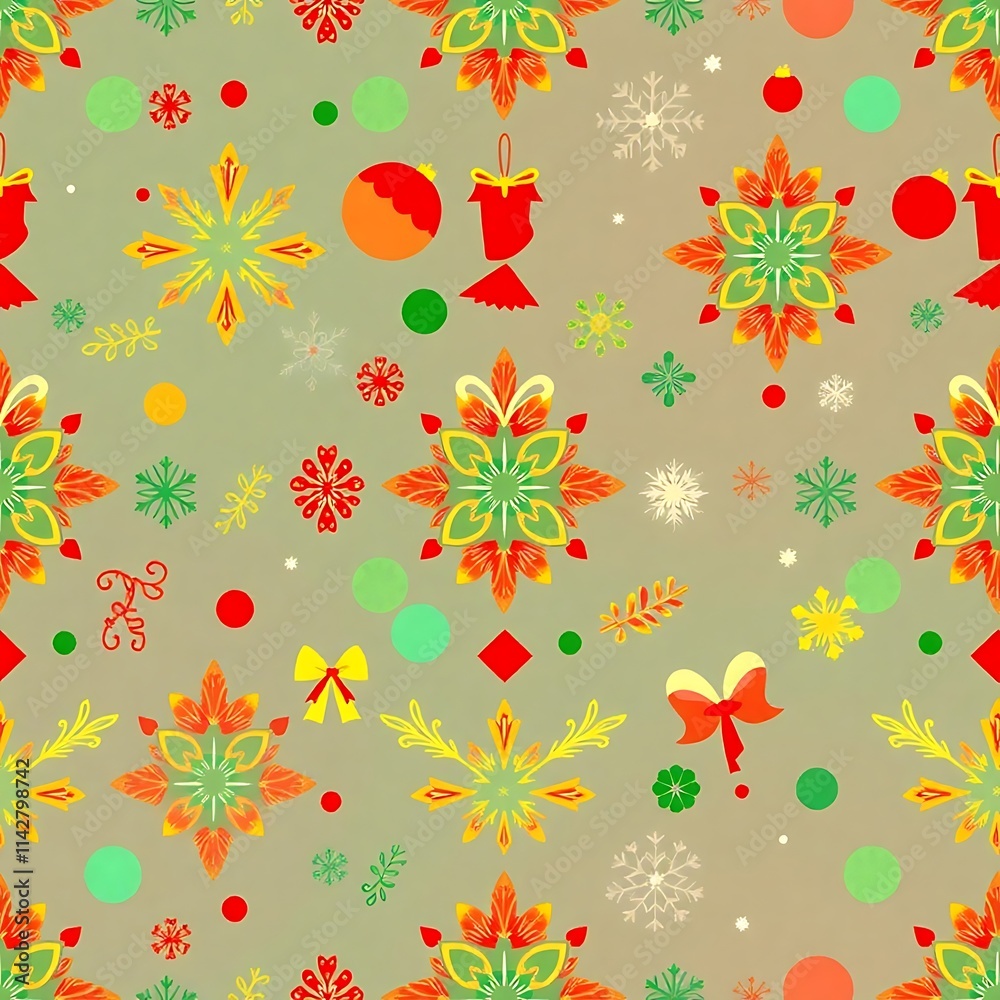 Fototapeta premium Festive Winter Wonderland Pattern 