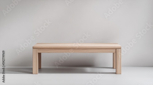 Minimalist Wooden Table on Plain Background for Modern Interior Design Inspiration