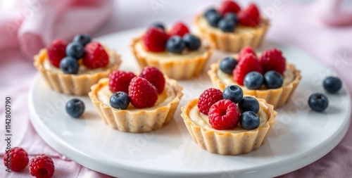 Berry Tartlets with Fresh Raspberries and Blueberries