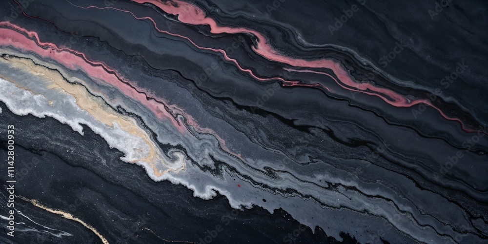 Obraz premium Abstract Marble Art with Gold and Pink Accents