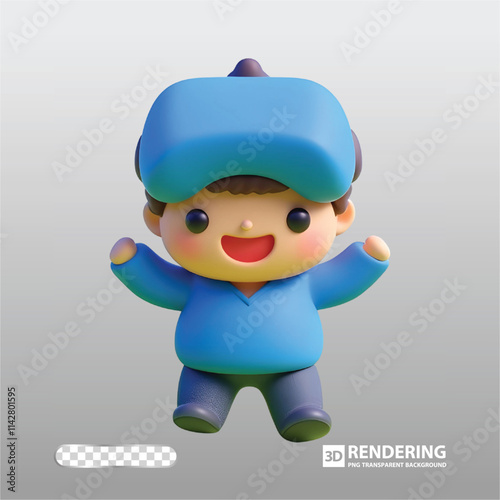 set of funny cartoon superhero