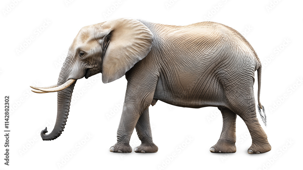 Fototapeta premium Elephant wildlife drawing animal isolated on a white background