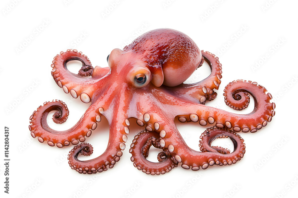 Obraz premium Fresh octopus on a white background