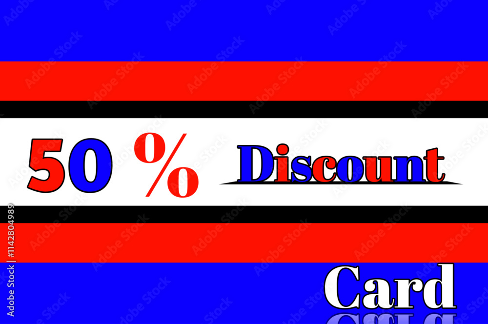 50% Discount card and discount shopping card, discount voucher Vector design 50% Discount card and discount shopping card, discount voucher Vector design