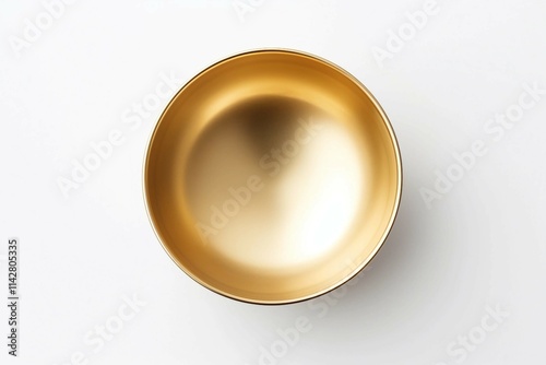 Gold Serving Bowl , Isolated white background, flat lay