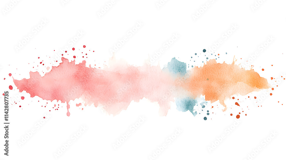 Obraz premium Abstract brush strokes and splash watercolor on white background. 