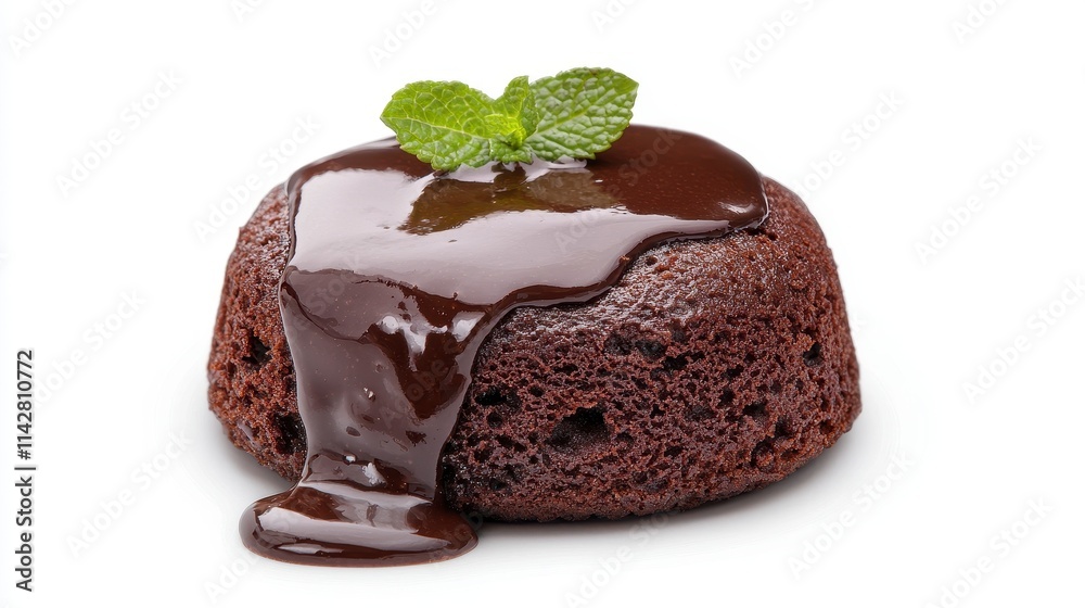 Decadent Chocolate Lava Cake with Mint Garnish Decadent Chocolate Lava Cake with Mint Garnish