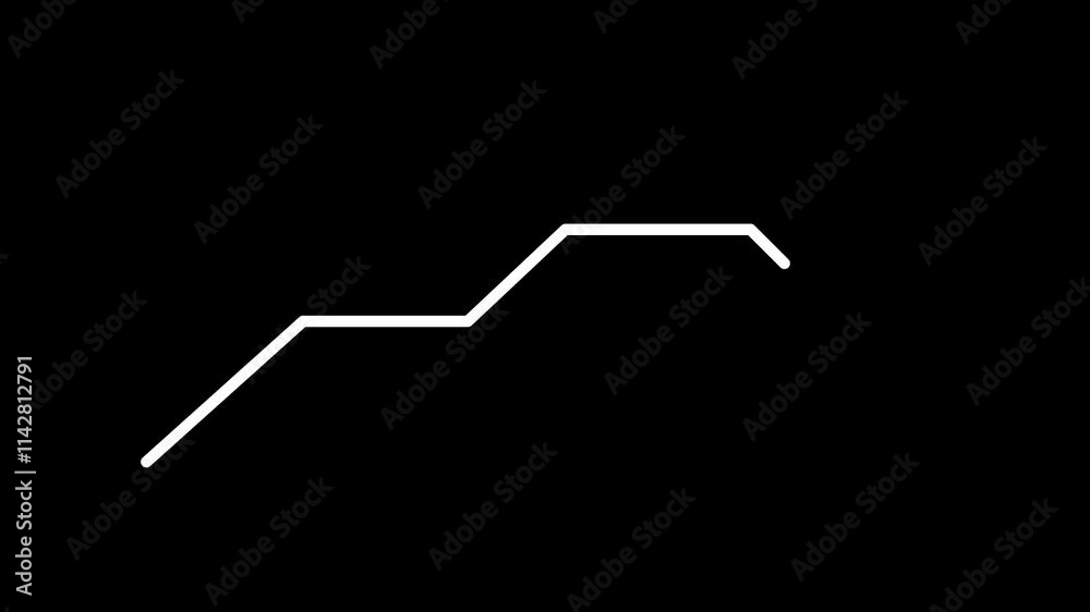 Animated financial growth chart with trend line graph. Growth bar chart of economy. Animation with grow line concept, Animation with down line . Line animation on black background. Animated financial growth chart with trend line graph. Growth bar chart of economy. Animation with grow line concept, Animation with down line . Line animation on black background.