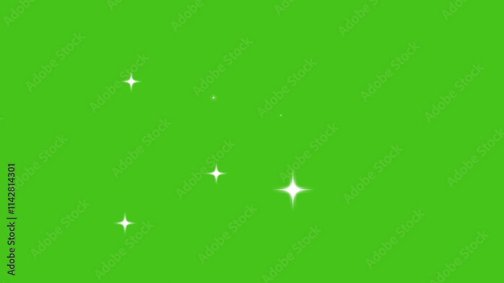 twinkling stars 4k animation on green screen background.dazzling glowing stars, magical twinkling stars, 4k glitter animation. Star twinkling for festive holiday event.4k video