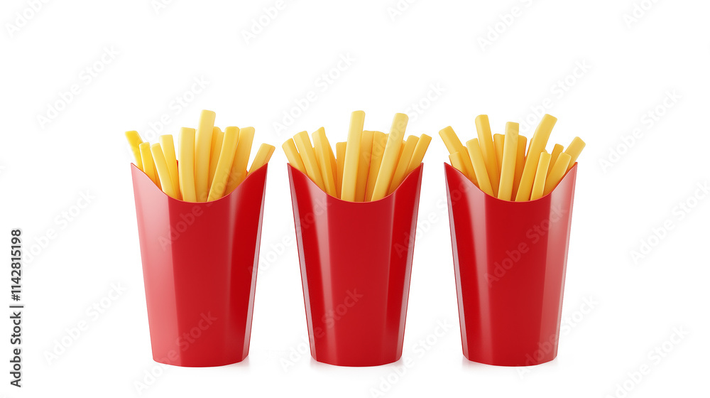 French Fries isolated on a white background