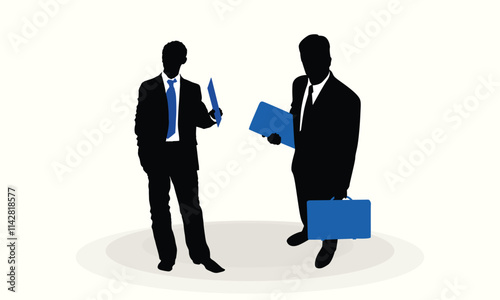 Businessman Character Model Vector of men and a woman, standing business people, Office man and woman, black and white background, logo, icon. businessmen Front side, back view animated character.