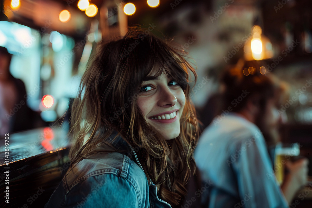 Ai generated photo of happy people enjoying weekend friday in pub Ai generated photo of happy people enjoying weekend friday in pub