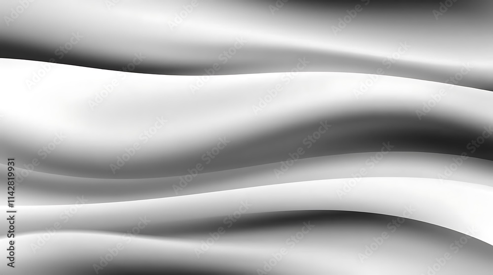 Fototapeta premium Fluid White Drape: Abstract image of elegant, flowing white fabric with soft shadows and highlights, creating a luxurious and serene texture. Perfect for backgrounds, presentations.