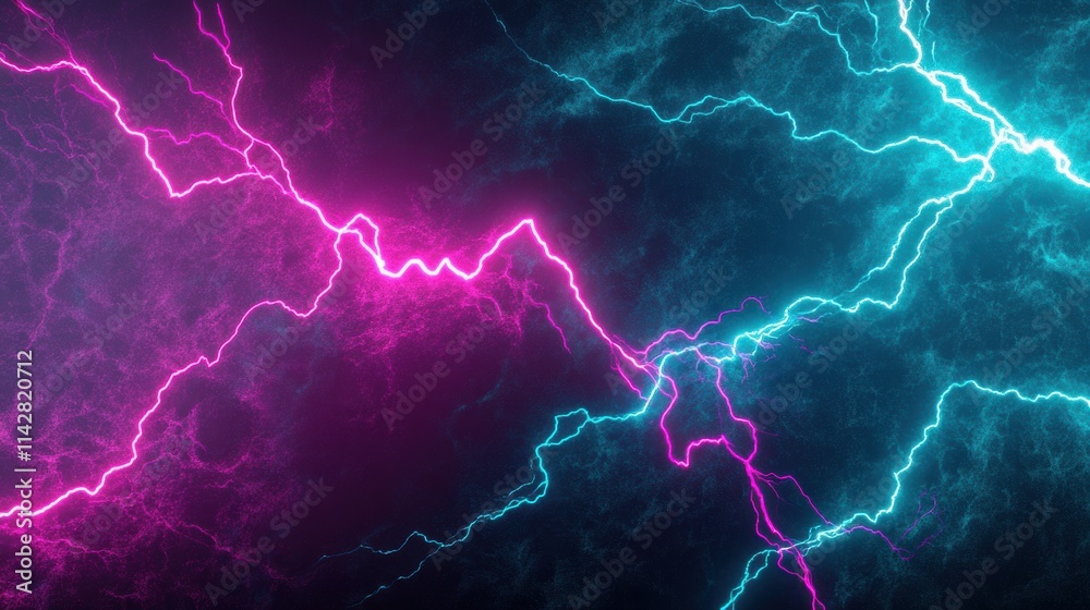 Dynamic neon pink, cyan, and electric purple lightning bolts crackle and pulse across a dark, textured background, resembling a high-energy storm of electricity and raw power. Dynamic neon pink, cyan, and electric purple lightning bolts crackle and pulse across a dark, textured background, resembling a high-energy storm of electricity and raw power.
