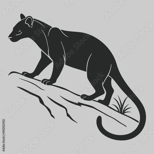 fossa silhouette vector design art and illustration