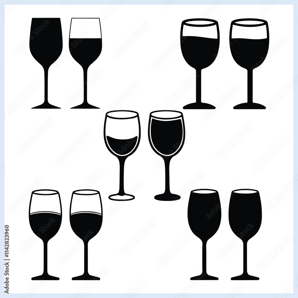 set of wine glasses and wine set of wine glasses and wine