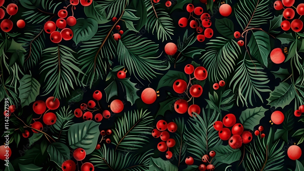 christmas background with christmas tree seamless