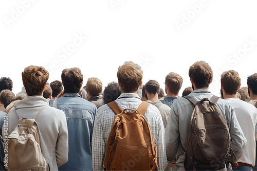 A crowd of people from behind, isolated on a transparent background. - A crowd of people from behind, isolated on a transparent background. (3)