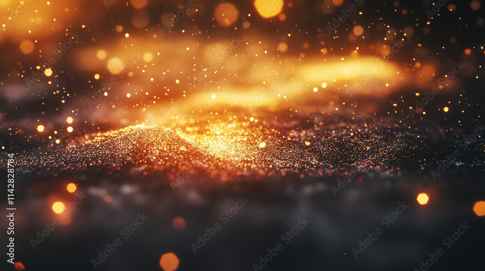 Obraz premium Neon light effect background with bokeh and tiny particles dancing, sparkling blurred abstract shiny bokeh background, abstract background with blurred bokeh lights with shiny sparkle glitters.