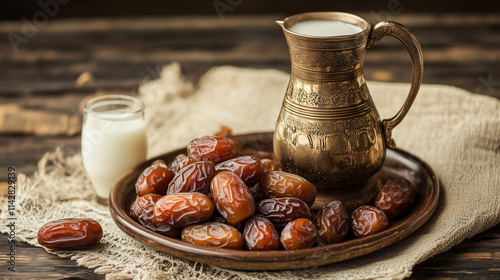 dates and milk are fresh and sweet dishes in the month of Ramadan