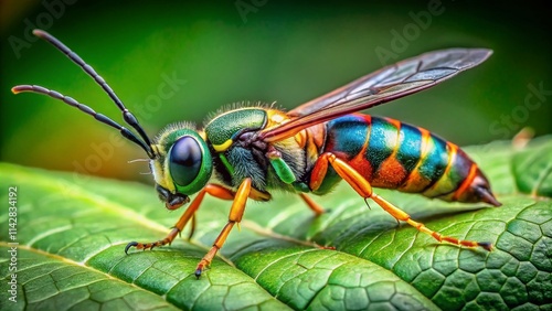 Panoramic View of Ormyrus nitidulus Parasitic Wasp - High-Resolution Insect Photography photo