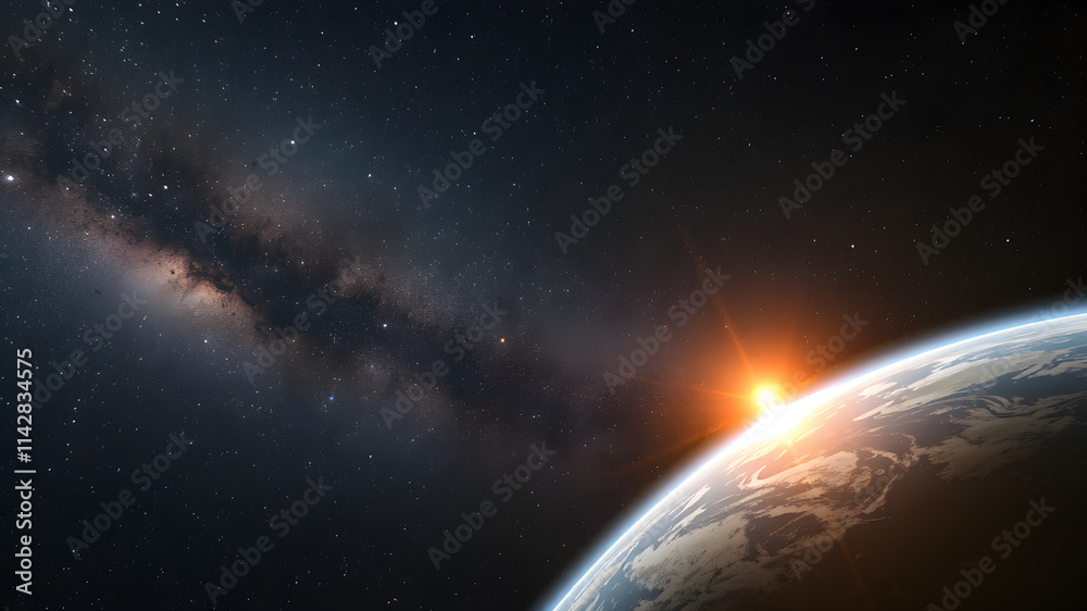 Obraz premium Realistic Planet Earth in outer space.