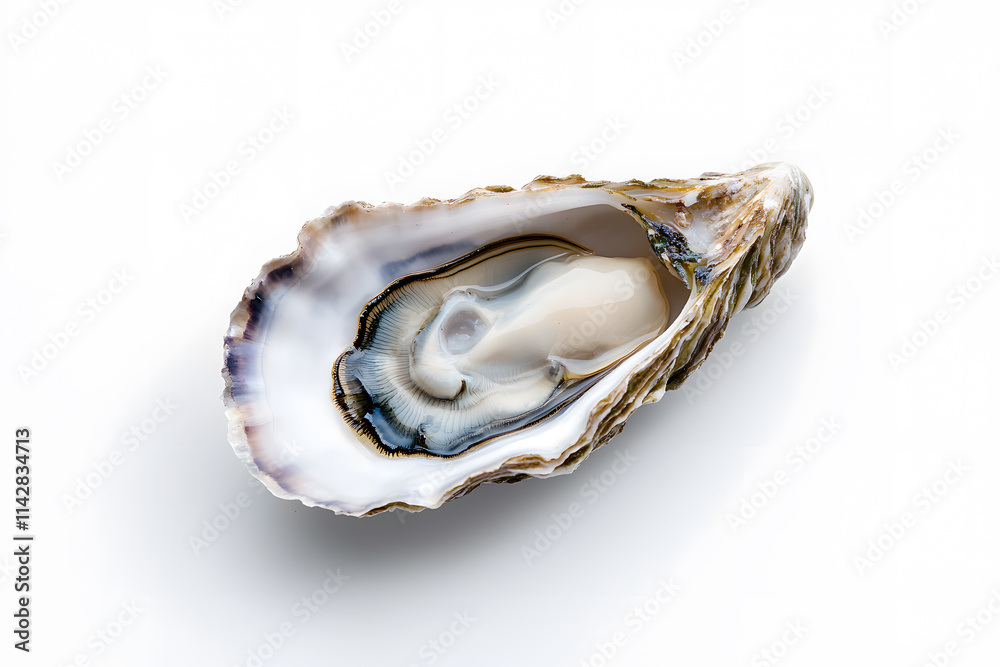 Oyster top view isolated on white background Oyster top view isolated on white background