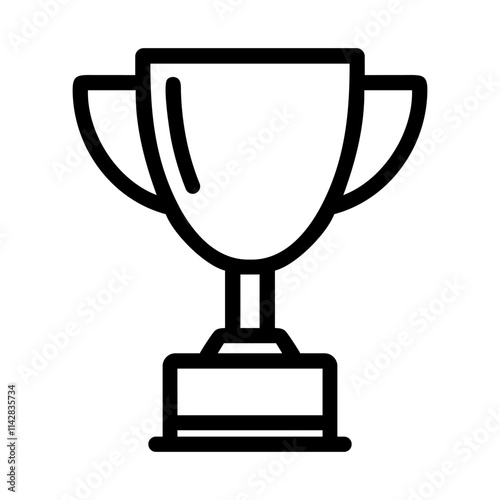 Trophy cup linear icon. Concept of victory, success, and recognition. Vector illustration