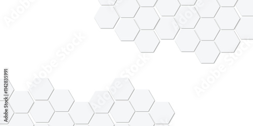 Abstract technology white geometric hexagon on transparent concept design honeycomb shape vector 