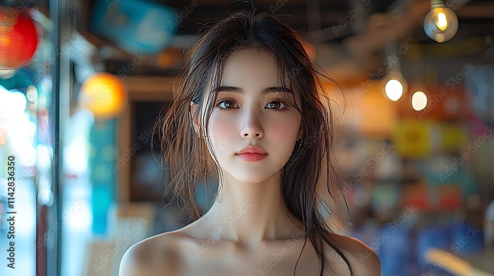 full-body portrait of a 20-year-old Thai girl with a height of 1.70 meters, tall and well-proportioned with low body fat, athletic build, wearing casual sporty attire. She has a slender face full-body portrait of a 20-year-old Thai girl with a height of 1.70 meters, tall and well-proportioned with low body fat, athletic build, wearing casual sporty attire. She has a slender face