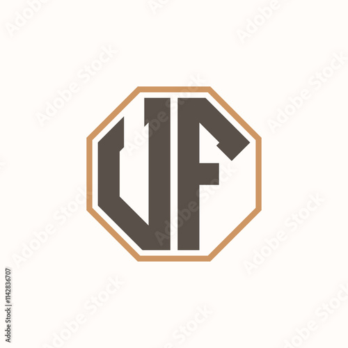 Modern Letter UF Logo for Corporate Business Brand Identity. Creative UF Logo Design.