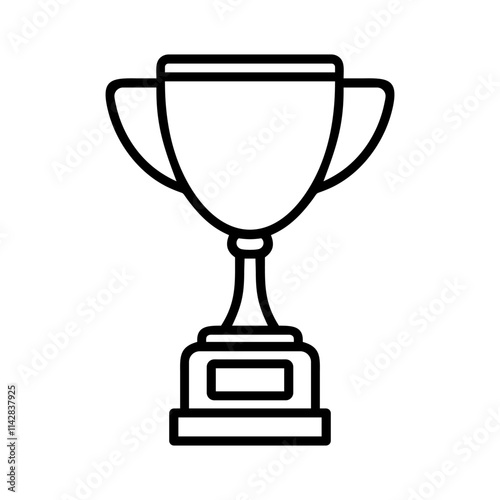Trophy cup linear icon. Concept of victory, success, and recognition. Vector illustration