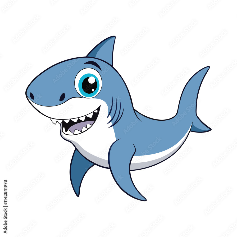 Cartoon Cute Smiling Shark Cartoon Cute Smiling Shark