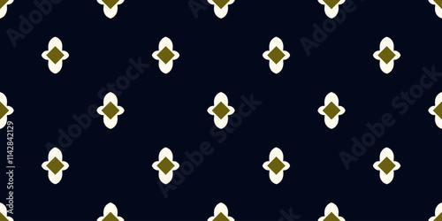 Damask medallion pattern abstract diamond shape geometric motif classic blue continuous background. Oriental style modern lux fabric design textile swatch ladies dress, man shirt all over print block.