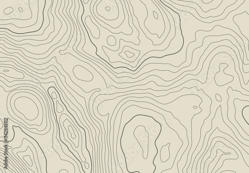 Topographic map background with altitude lines. Abstract terrain topography with elevation levels of the relief