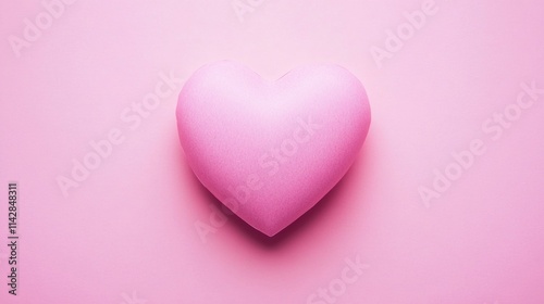 A pink heart-shaped object sits on a pink surface