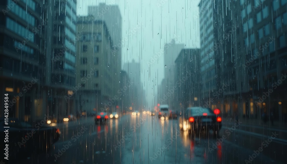 A city skyline made only of raindrops A city skyline made only of raindrops