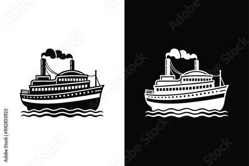 Steamer icon vector on White Background ,Vector Art Illustration on white background.