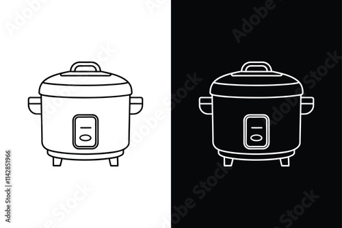 Rice cooker icon vector on White Background ,Vector Art Illustration on white background.