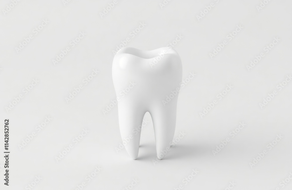 Isolated white 3D molar tooth model shows dental anatomy. Clean background highlights oral health. Ideal for dental education, care materials. Illustrates healthy teeth structure, care. Model for Isolated white 3D molar tooth model shows dental anatomy. Clean background highlights oral health. Ideal for dental education, care materials. Illustrates healthy teeth structure, care. Model for