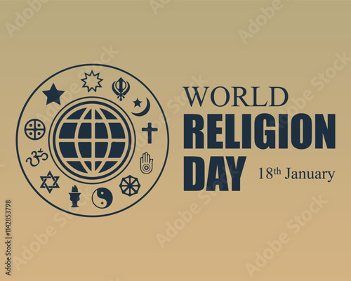 World Religion Day Banner, poster, card, background Design illustration.