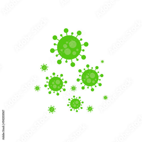 Cartoon Bacteria and Virus Illustration