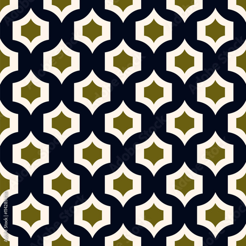 Arabesque pattern damask medallion abstract line shape geometric motif continuous background. Oriental style modern lux fabric design textile swatch ladies dress, man shirt all over print block.